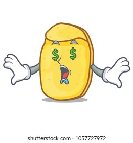 Money eye potato chips mascot cartoon