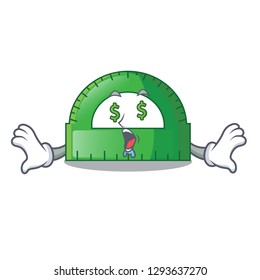 Money eye protractor isolated in the a cartoons