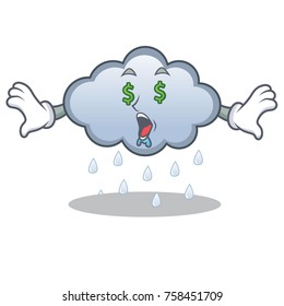 Money eye rain cloud character cartoon