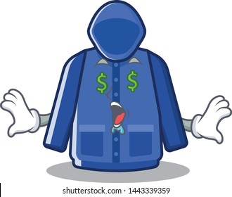 Money eye raincoat behind in the character door