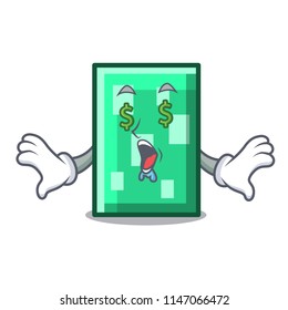 Money eye rectangle mascot cartoon style
