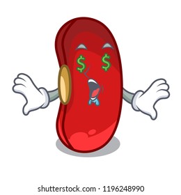 Money eye red beans pile isolated on mascot