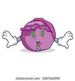 Money eye red cabbage mascot cartoon