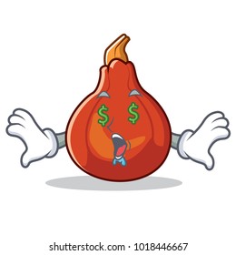 Money eye red kuri squash mascot cartoon
