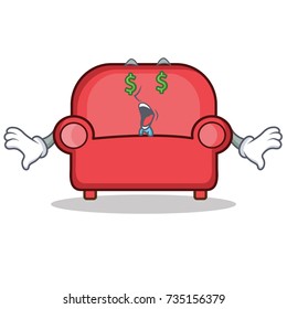 Money eye red sofa character cartoon