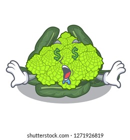 Money eye roman cauliflower isolated on the mascot