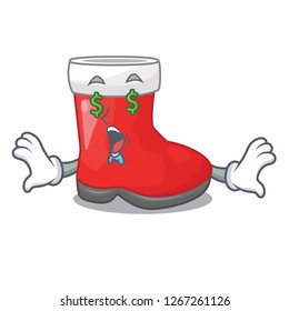 Money eye santa boots in shape a cartoon