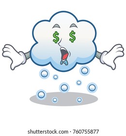 Money eye snow cloud character cartoon vector illustration