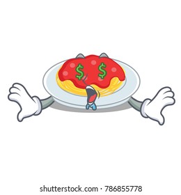 Money eye spaghetti character cartoon style