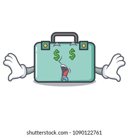 Money eye suitcase mascot cartoon style
