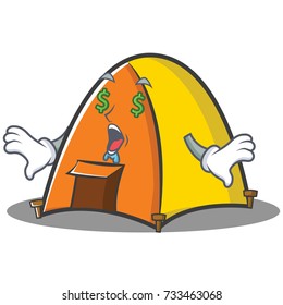 Money eye tent character cartoon style