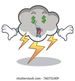 Money eye thunder cloud character cartoon