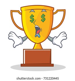 Money eye trophy character cartoon style