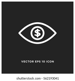Money eye vector icon