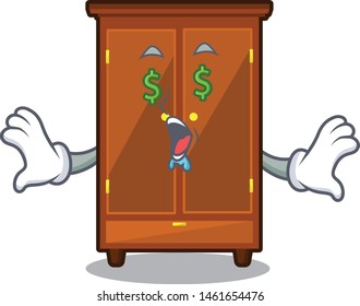 Money eye wardrobe next to the cartoon chair
