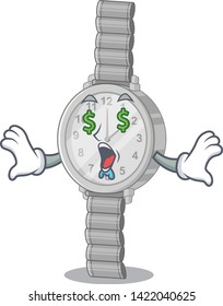 Money eye wristwatch in the a cartoon closet
