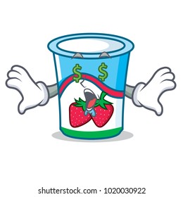 Money eye yogurt mascot cartoon style