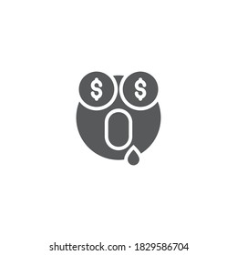 Símbolo del icono del vector de la sonrisa del dinero aislado en fondo blanco