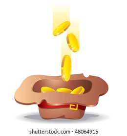 money fall into the hat, vector