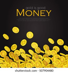 Money. Falling Coins. Vector illustration