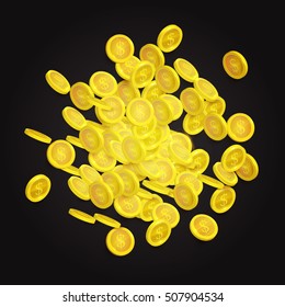 Money. Falling Coins. Vector illustration