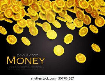 Money. Falling Coins. Vector illustration