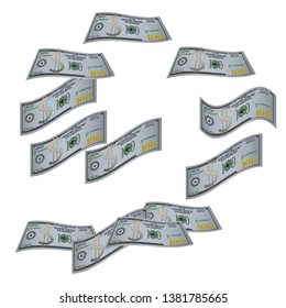 Money are falling down. Money rain. Vector illustration