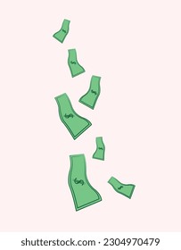 money falling vector illustration with background