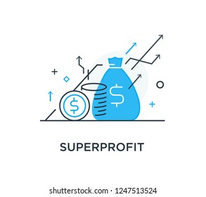Money falls into the piggy bank. Way to success, exchange rate. Business concept. Vector eps10. line icon illustration