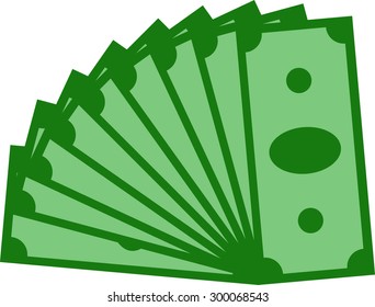 money fan. Couple of banknotes vector illustration