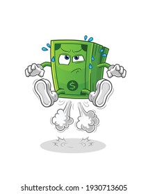 money fart jumping illustration. character vector