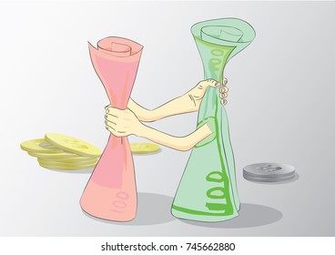 money is fighting for power
