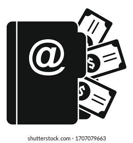 Money file folder icon. Simple illustration of money file folder vector icon for web design isolated on white background