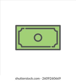 money filled outline icon. money color line illustration.