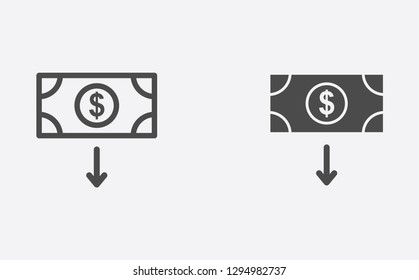 Money filled and outline vector icon sign symbol