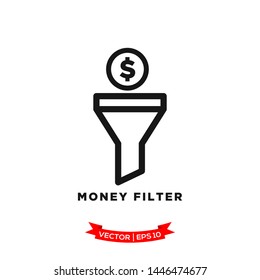 money filter icon vector logo template 