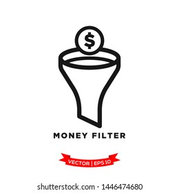 money filter icon vector logo template 