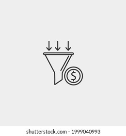 Money filter vector icon for web and design