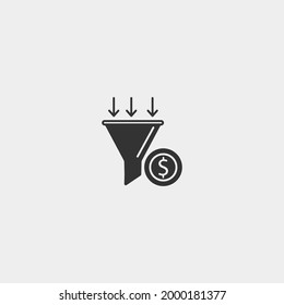 Money filter vector icon for web and design
