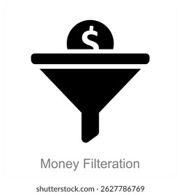 Money Filteration vector icon concept design