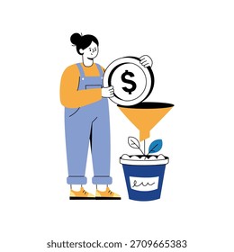 Money Filtering Vector Flat Illustration EPS 10 File