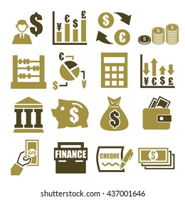 money, finance, accountant icon set