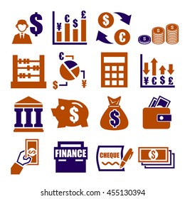 money, finance, accountant icon set