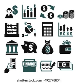 Money Finance Accountant Icon Set Stock Vector (Royalty Free) 492778834 ...