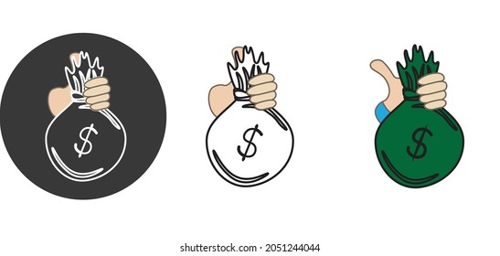 Money and Finance. Money bag.