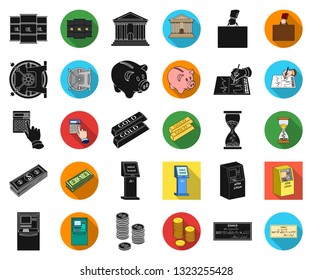 Money and Finance black,flat icons in set collection for design. Business and Success vector symbol stock web illustration.