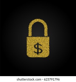 Money, finance and business gold glitter icon vector.
