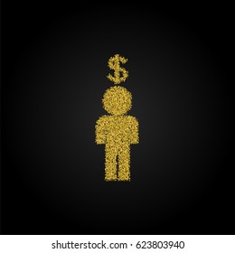 Money, finance and business gold glitter icon vector.
