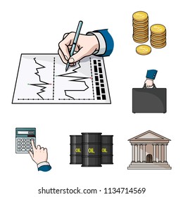Money and Finance cartoon icons in set collection for design. Business and Success vector symbol stock web illustration.