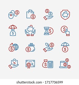 money and finance icon set
